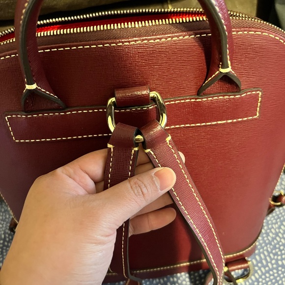Dooney and Burke Saffiano leather backpack in Maroon - Picture 5 of 16